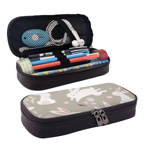 WOPQS Federmäppchen mit Osterhasen-Motiv, Leder, Stifteetui, Stifteetui, College-Tasche, Organizer WOPQS Federmäppchen mit Osterhasen-Motiv, Leder, Stifteetui, Stifteetui, College-Tasche, Organizer von WOPQS