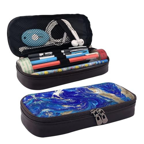 WOPQS Federmäppchen mit abstraktem Marmorstein, Leder, Stifteetui, Schreibwaren, College-Tasche, Organizer WOPQS Federmäppchen mit abstraktem Marmorstein, Leder, Stifteetui, Schreibwaren, College-Tasche, Organizer von WOPQS