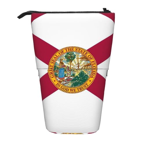 WOPQS Florida State Flag Vertikales einziehbares Federmäppchen College-Tasche Schreibwaren multifunktionale Aufbewahrungstasche von WOPQS