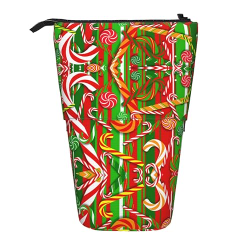 WOPQS Frohe Weihnachten Vertikales einziehbares Federmäppchen College Pouch Schreibwaren Multifunktionale Aufbewahrungstasche von WOPQS