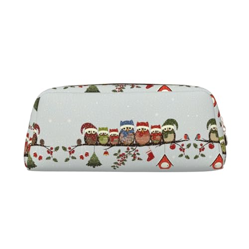 WOPQS Niedliche Weihnachtseulen Bleistifttasche Eulen auf einem Zweig Organizer für Bleistifte und Bleistifte für multifunktionale ästhetische Versorgung, Gold, Einheitsgröße, Taschen-Organizer, gold, von WOPQS