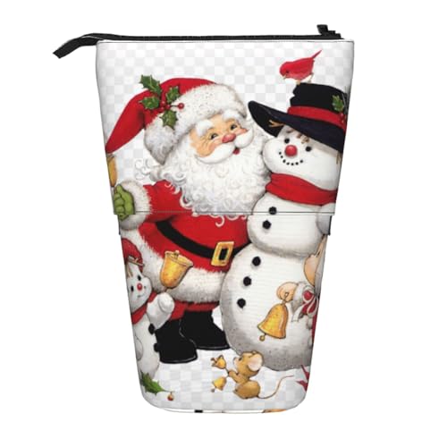WOPQS Santa Claus Vertikales einziehbares Federmäppchen College Pouch Schreibwaren Multifunktionale Aufbewahrungstasche von WOPQS