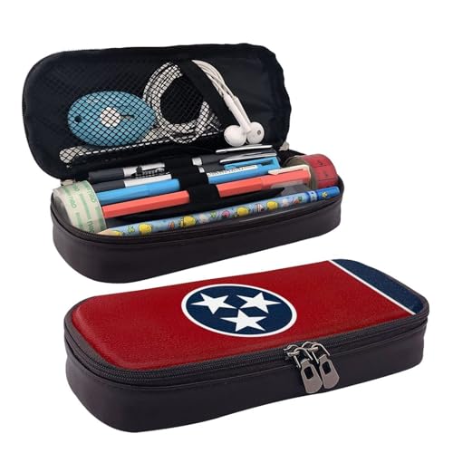 WOPQS Tennessee Federmappe mit Staatsflagge, Leder, Stifteetui, Schreibwaren, College, Organizer, Box WOPQS Tennessee Federmappe mit Staatsflagge, Leder, Stifteetui, Schreibwaren, College, Organizer, Box von WOPQS