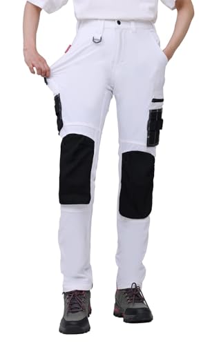 WORK IDEA Damen Slim-Fit Stretch Arbeitshose: Kritische Stoffbereiche aus Cordura – strapazierfähige Eleganz für höchste Ansprüche. von WORK IDEA