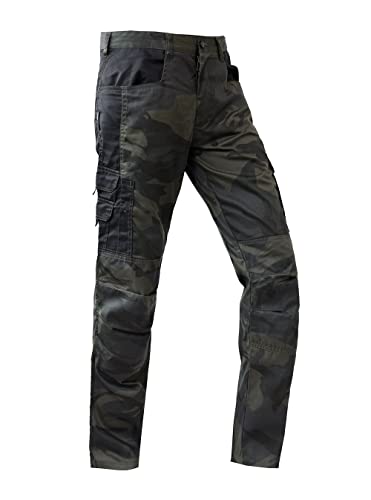WORK IDEA Herren-Arbeitshose - Camouflage-Hose Herren-Cargohose mit innenliegenden Knietaschen von WORK IDEA