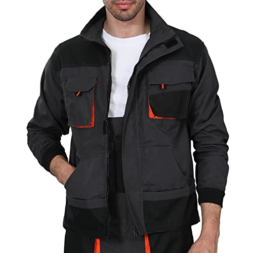 WORK IDEA Herren-Arbeitsjacke mit mehreren Taschen, strapazierfähigem Canvas von WORK IDEA