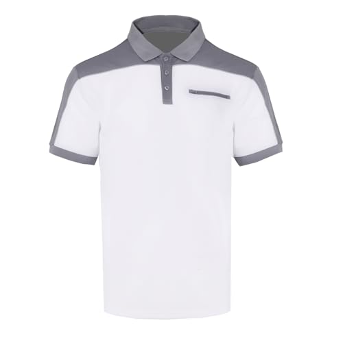 WORK IDEA Herren Polo-Shirt Arbeit Kurzarm Arbeitsshirt - 100% Polyester mit Kontrastfarben von WORK IDEA