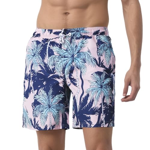 WORK IDEA Herren Schnelltrocknende Badehose mit Print aus 100% Polyester - Sommerstrand Boardshorts von WORK IDEA