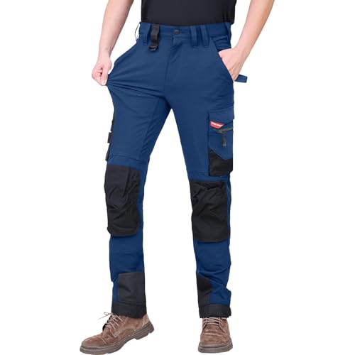 WORK IDEA Herren Slim-Fit Stretch Arbeitshose: Kritische Stoffbereiche aus Cordura – strapazierfähige Eleganz für höchste Ansprüche. von WORK IDEA