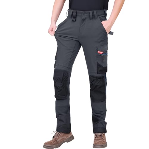 WORK IDEA Herren Slim-Fit Stretch Arbeitshose: Kritische Stoffbereiche aus Cordura – strapazierfähige Eleganz für höchste Ansprüche. von WORK IDEA
