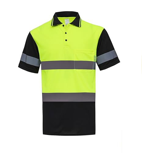 WORK IDEA Herren Warnschutz Poloshirt, Reflektierendes Arbeits Poloshirt von WORK IDEA