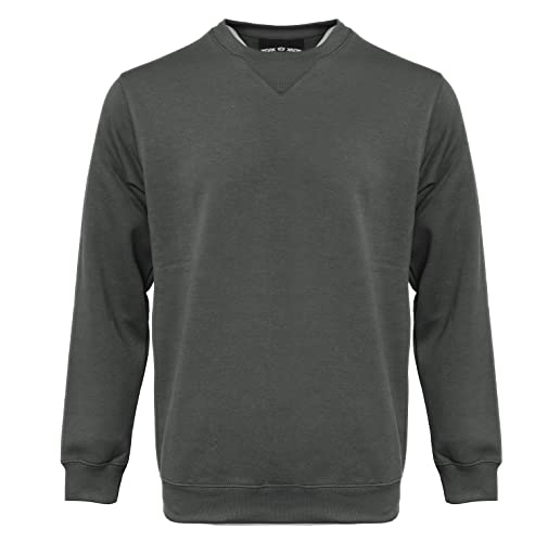 WORK IDEA Männer Crewneck Sweatshirt Arbeitskleidung Pullover Herren Basic Arbeitspullover (Grau,L) von WORK IDEA