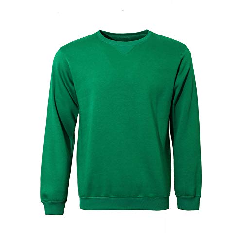 WORK IDEA Männer Crewneck Sweatshirt Arbeitskleidung Pullover Herren Basic Arbeitspullover (Grün,XXL) von WORK IDEA
