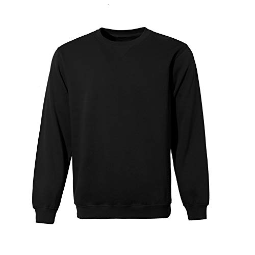 WORK IDEA Männer Crewneck Sweatshirt Arbeitskleidung Pullover Herren Basic Arbeitspullover (Schwarz,3XL) von WORK IDEA