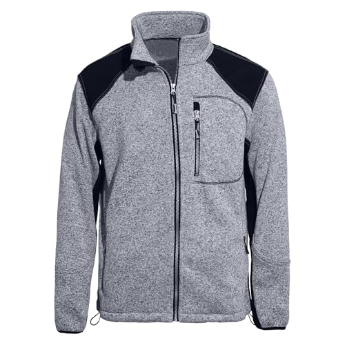 WORK IDEA Strick Fleecejacke Herren, Jacke Fleece Strickjacke, atmungsaktive Outdoor Fleecejacken für Herren, warme und leichte Strickfleecejacke mit Reißverschluss… von WORK IDEA