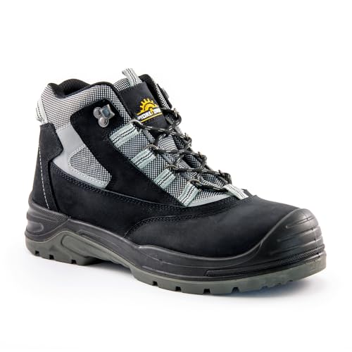 WORKPOWER – Sicherheitsstiefel S3 Cosmic für Herren – Sicherheitsschuhe mit Stahlsohle & Kunststoffkappe – verfügbar in den Größen 46 (Schwarz) von WORKPOWER
