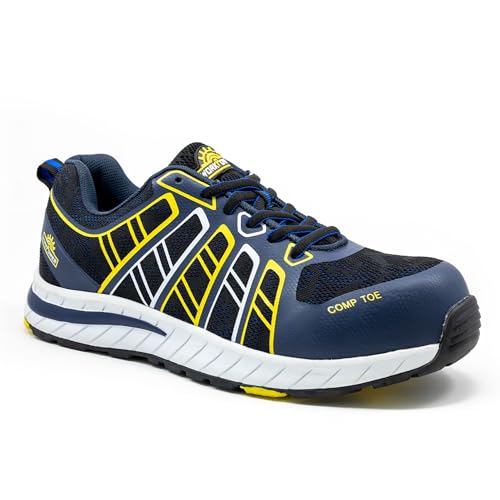 WORKPOWER– Sport Sicherheitsschuhe S1P Gila für Herren – leichte Arbeitsschuhe mit metallfreiem Durchtrittschutz & Kunststoffkappe – verfügbar in den Größen 41 (Blau) von WORKPOWER