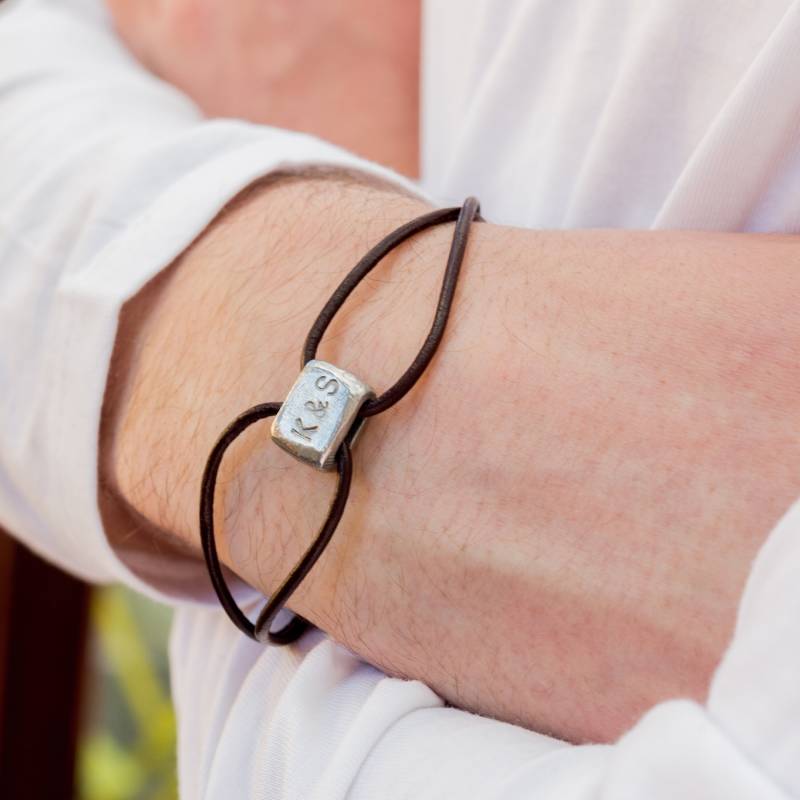 Herren Leder Initialen Armband, Unisex Paracord Armband von WORKSHOPone80