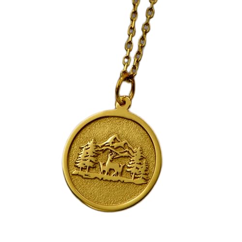 Luxuriöser Anhänger aus 925er-Sterlingsilber, 22–26 mm, ohne Kette, Hirschgebirge, handgefertigt, Naturschmuck, Waldtier-Charm, für Outdoor-Liebhaber, vergoldet | WW_OPC_02008 Luxuriöser Anhänger aus 925er-Sterlingsilber, 22–26 mm, ohne Kette, Hirschgebirge, handgefertigt, Naturschmuck, Waldtier-Charm, für Outdoor-Liebhaber, vergoldet | WW_OPC_02008 von WORLD WIDE GEMS