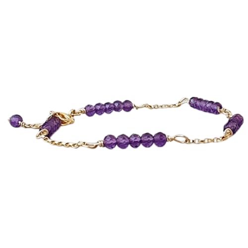 WORLD WIDE GEMS Amethyst 3 mm runde Form facettierte Perlen 17,8 cm verstellbar vergoldet Verschluss Armband für Männer Frauen Unisex Gliederkette Stapelarmband WWG_CH_00429 WORLD WIDE GEMS Amethyst 3 mm runde Form facettierte Perlen 17,8 cm verstellbar vergoldet Verschluss Armband für Männer Frauen Unisex Gliederkette Stapelarmband WWG_CH_00429 von WORLD WIDE GEMS