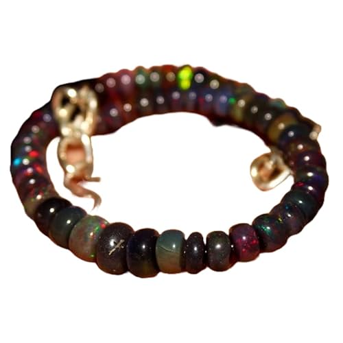 WORLD WIDE GEMS Armband für Herren und Damen, äthiopischer schwarzer Opal, 3,5–6 mm, runde Form, glatte Perlen, 17,8 cm, verstellbar, versilberter Verschluss, Armband für Damen und Herren | WWG_CH WORLD WIDE GEMS Armband für Herren und Damen, äthiopischer schwarzer Opal, 3,5–6 mm, runde Form, glatte Perlen, 17,8 cm, verstellbar, versilberter Verschluss, Armband für Damen und Herren | WWG_CH von WORLD WIDE GEMS