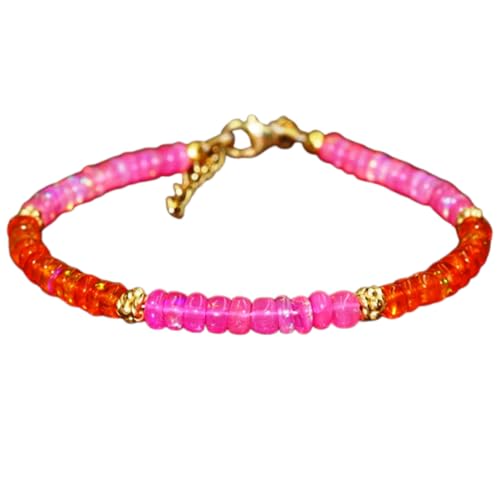 WORLD WIDE GEMS Armband mit äthiopischem Opal, 3–3,5 mm, runde Perlen, 17,8 cm, verstellbar, vergoldeter Verschluss, Armband für Herren, Damen, Unisex, WWG_CH_02709 WORLD WIDE GEMS Armband mit äthiopischem Opal, 3–3,5 mm, runde Perlen, 17,8 cm, verstellbar, vergoldeter Verschluss, Armband für Herren, Damen, Unisex, WWG_CH_02709 von WORLD WIDE GEMS