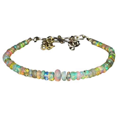 WORLD WIDE GEMS Armband mit äthiopischem Opal, 3–4 mm, Rondelle-Form, facettierte Perlen, 17,8 cm, verstellbar, versilbert, Verschluss für Herren, Damen, Unisex, WWG_CH_02744 WORLD WIDE GEMS Armband mit äthiopischem Opal, 3–4 mm, Rondelle-Form, facettierte Perlen, 17,8 cm, verstellbar, versilbert, Verschluss für Herren, Damen, Unisex, WWG_CH_02744 von WORLD WIDE GEMS