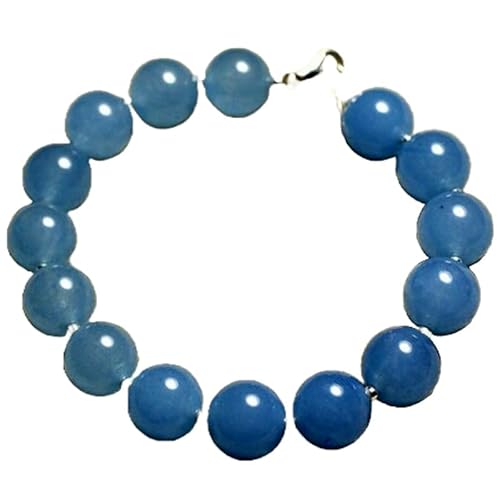 WORLD WIDE GEMS Blue Jade 10 mm runde Form glatt geschnittene Perlen 17,8 cm verstellbar versilbert Verschluss Armband für Männer Frauen Unisex Gliederkette Stapelarmband WWG_CH_01470 WORLD WIDE GEMS Blue Jade 10 mm runde Form glatt geschnittene Perlen 17,8 cm verstellbar versilbert Verschluss Armband für Männer Frauen Unisex Gliederkette Stapelarmband WWG_CH_01470 von WORLD WIDE GEMS
