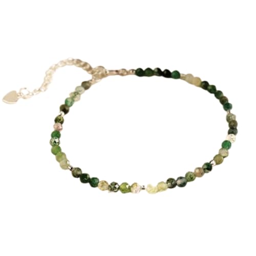 WORLD WIDE GEMS Crazy Lace Achat 3 mm runde Form facettierte Perlen 17,8 cm verstellbar versilbert Verschluss Armband für Männer Frauen Unisex Gliederkette Stapelarmband | WWG_CH_02291 von WORLD WIDE GEMS