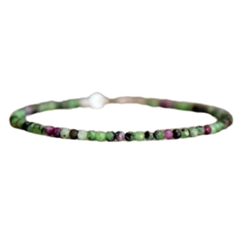WORLD WIDE GEMS Goldenes Haarquarz 3 mm runde Form facettierte Perlen 17,8 cm versilbert Verschluss Armband für Männer Frauen Unisex Gliederkette Stapelarmband WWG_CH_03354 von WORLD WIDE GEMS