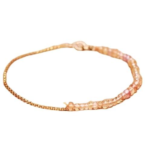 WORLD WIDE GEMS Imperial Topas 3-3,5 mm Rondelle-Form facettierte geschliffene Perlen 17,8 cm vergoldeter Verschluss Armband für Männer und Frauen Unisex Gliederkette Stapelarmband WWG_CH_03804 von WORLD WIDE GEMS