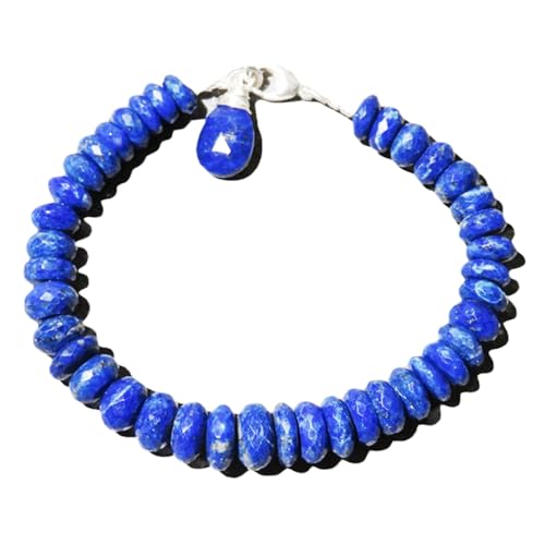 WORLD WIDE GEMS Lapislazuli 10 mm Rondelle-Form facettierte Perlen 17,8 cm versilberter Verschluss Armband für Männer Frauen Unisex Gliederkette Stapelarmband WWG_CH_04226 WORLD WIDE GEMS Lapislazuli 10 mm Rondelle-Form facettierte Perlen 17,8 cm versilberter Verschluss Armband für Männer Frauen Unisex Gliederkette Stapelarmband WWG_CH_04226 von WORLD WIDE GEMS