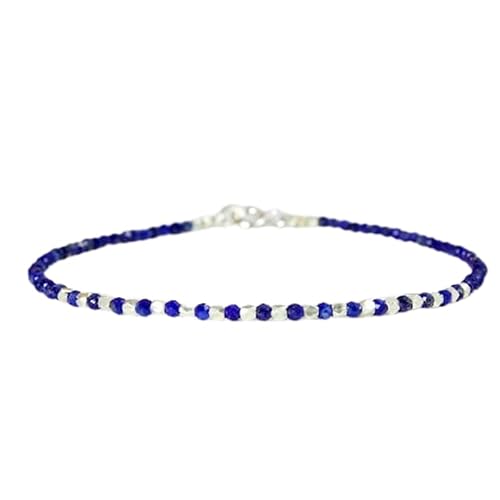 WORLD WIDE GEMS Lapislazuli 2 mm runde Form facettierte Perlen 17,8 cm versilbert Verschluss Armband für Männer Frauen Unisex Gliederkette Stapelarmband WWG_CH_04302 WORLD WIDE GEMS Lapislazuli 2 mm runde Form facettierte Perlen 17,8 cm versilbert Verschluss Armband für Männer Frauen Unisex Gliederkette Stapelarmband WWG_CH_04302 von WORLD WIDE GEMS