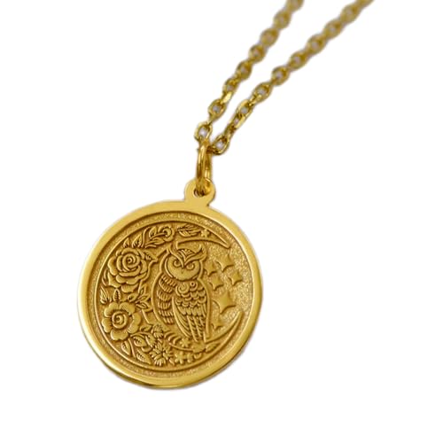 WORLD WIDE GEMS Luxuriöser Anhänger aus 925er-Sterlingsilber, 22 mm, ohne Kette, Eule – Weisheit und Nacht, botanischer Charm-Schmuck für sie, handgefertigt, Natur, kostenlose Gravur, vergoldet | von WORLD WIDE GEMS