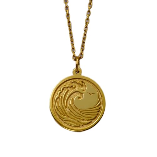 WORLD WIDE GEMS Luxuriöser Anhänger aus 925er-Sterlingsilber, 22 mm, ohne Kette, Welle – Ozean-inspiriert, handgefertigter minimalistischer Schmuck, Küstenanhänger, Strand, vergoldet | WW_OPC_01583 von WORLD WIDE GEMS