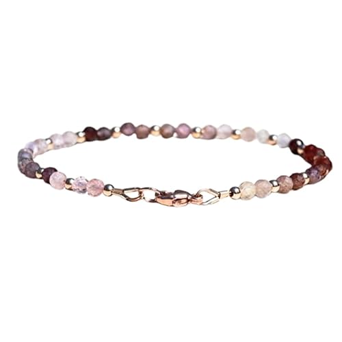 WORLD WIDE GEMS Multi Spinell 3 mm Rondelle Form facettierte Perlen 17,8 cm versilbert Verschluss Armband für Männer Frauen Unisex Gliederkette Stapelarmband WWG_CH_04995 von WORLD WIDE GEMS