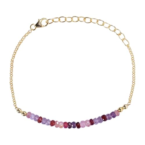 WORLD WIDE GEMS Multi Spinell 3 mm Rondelle Form facettierte Perlen 17,8 cm verstellbar rosévergoldet Verschluss Armband für Männer Frauen Unisex Gliederkette Stapelarmband | WWG_CH_04989 WORLD WIDE GEMS Multi Spinell 3 mm Rondelle Form facettierte Perlen 17,8 cm verstellbar rosévergoldet Verschluss Armband für Männer Frauen Unisex Gliederkette Stapelarmband | WWG_CH_04989 von WORLD WIDE GEMS