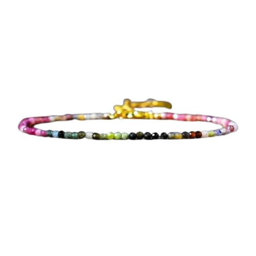 WORLD WIDE GEMS Multi-Turmalin-Armband, 2 mm, runde Form, facettiert, geschliffene Perlen, 17,8 cm, verstellbar, vergoldet, Verschluss-Armband für Männer, Frauen, Unisex, Gliederkette, stapelbares WORLD WIDE GEMS Multi-Turmalin-Armband, 2 mm, runde Form, facettiert, geschliffene Perlen, 17,8 cm, verstellbar, vergoldet, Verschluss-Armband für Männer, Frauen, Unisex, Gliederkette, stapelbares von WORLD WIDE GEMS
