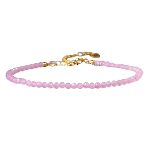 WORLD WIDE GEMS Rosenquarz 3 mm runde Form facettierte Perlen 17,8 cm verstellbar vergoldet Verschluss Armband für Männer Frauen Unisex Gliederkette Stapelarmband WWG_CH_05870 WORLD WIDE GEMS Rosenquarz 3 mm runde Form facettierte Perlen 17,8 cm verstellbar vergoldet Verschluss Armband für Männer Frauen Unisex Gliederkette Stapelarmband WWG_CH_05870 von WORLD WIDE GEMS