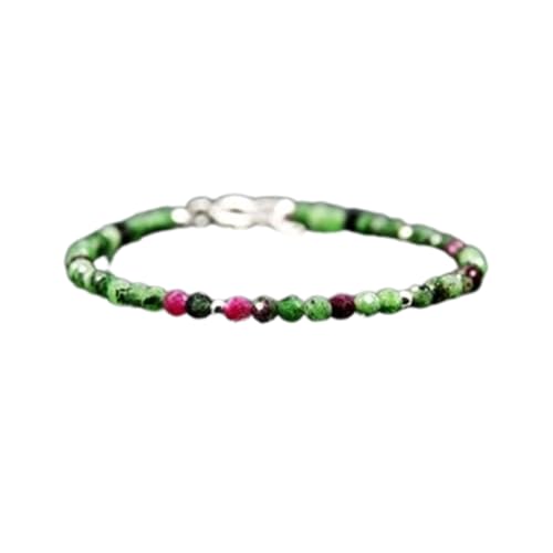 WORLD WIDE GEMS Rubin-Zoisit-Armband, rund, facettiert, geschliffene Perlen, 17,8 cm, verstellbar, versilbert, Verschluss für Herren, Damen, Unisex, WWG_CH_06004 WORLD WIDE GEMS Rubin-Zoisit-Armband, rund, facettiert, geschliffene Perlen, 17,8 cm, verstellbar, versilbert, Verschluss für Herren, Damen, Unisex, WWG_CH_06004 von WORLD WIDE GEMS