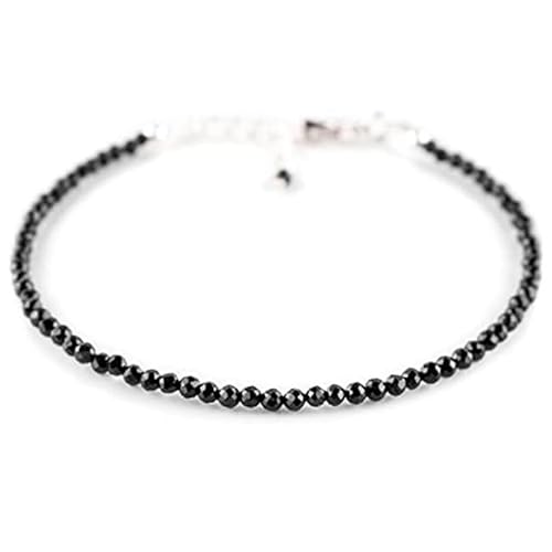 WORLD WIDE GEMS Schwarzes Spinell 2,5 mm runde Form facettierte Perlen 17,8 cm verstellbar versilbert Verschluss Armband für Männer Frauen Unisex Gliederkette Stapelarmband WWG_CH_01199 WORLD WIDE GEMS Schwarzes Spinell 2,5 mm runde Form facettierte Perlen 17,8 cm verstellbar versilbert Verschluss Armband für Männer Frauen Unisex Gliederkette Stapelarmband WWG_CH_01199 von WORLD WIDE GEMS