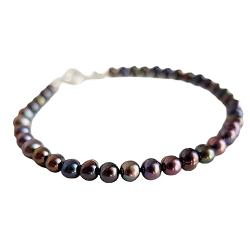 WORLD WIDE GEMS Süßwasser-Armband mit schwarzen Perlen, 4 mm, runde Form, glatte geschliffene Perlen, 17,8 cm, versilberter Verschluss, Armband für Herren, Damen, Unisex, Gliederkette, stapelbares WORLD WIDE GEMS Süßwasser-Armband mit schwarzen Perlen, 4 mm, runde Form, glatte geschliffene Perlen, 17,8 cm, versilberter Verschluss, Armband für Herren, Damen, Unisex, Gliederkette, stapelbares von WORLD WIDE GEMS