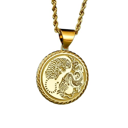 WORLD WIDE GEMS WW_OPC_00351 Luxus-Anhänger aus 925er-Sterlingsilber, 22 mm, ohne Kette, Yin-Yang-Tigerdrache, Feng Shui-Medaille, Philosophie-Seil, Charm, Meditationsschmuck, vergoldet, handgefertigt WORLD WIDE GEMS WW_OPC_00351 Luxus-Anhänger aus 925er-Sterlingsilber, 22 mm, ohne Kette, Yin-Yang-Tigerdrache, Feng Shui-Medaille, Philosophie-Seil, Charm, Meditationsschmuck, vergoldet, handgefertigt von WORLD WIDE GEMS