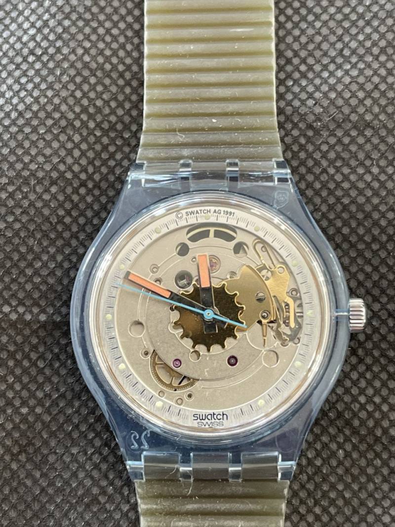 Swatch Watch Automatic San100 "Blue Matic" 1991 Vintage Original in Neuwertigem Zustand. Sehr Selten von WORLDRECORDS