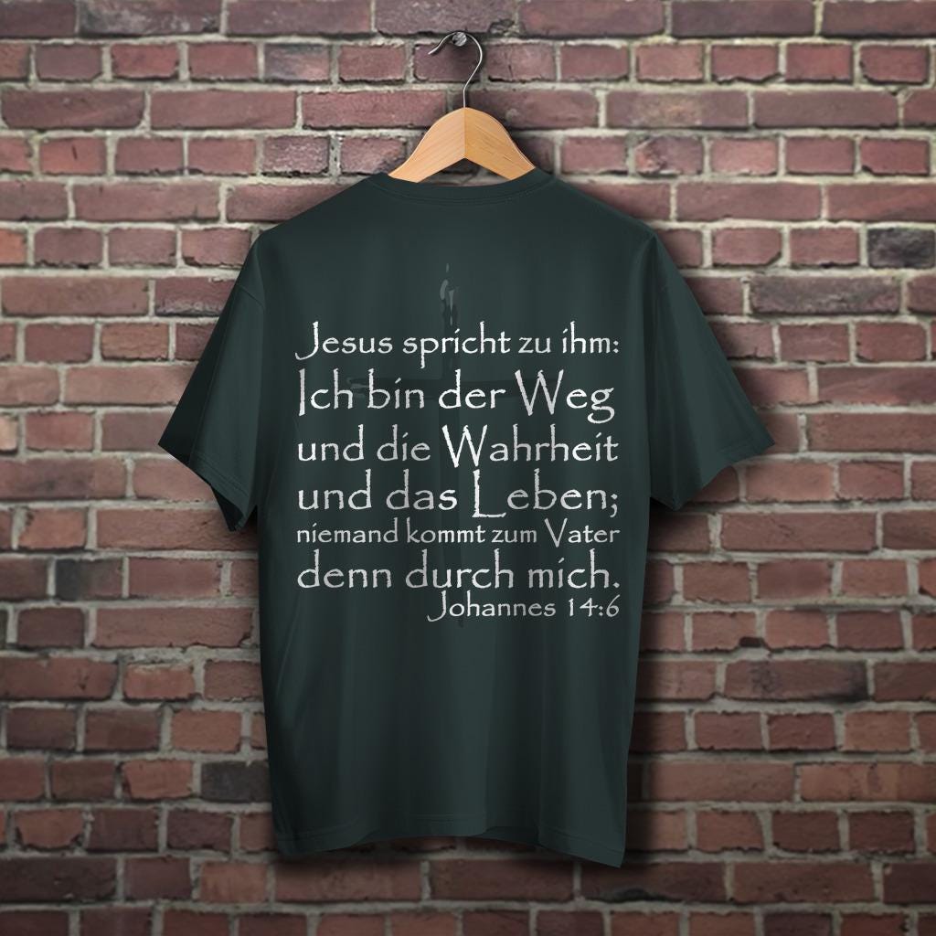 Oversize Unisex Herren T-Shirt "Weg Wahrheit Leben Johannes 14.6" Wht | Jesus Christus Yeshua Yhwh Maranatha Christliche Kleidung Bibel Gott von WORTundSEGEN