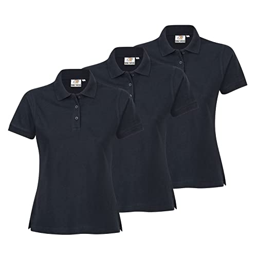 WORXWEAR 3er Set Damen Poloshirt Workwear Basic im Vorteilspack Berufskleidung der Marke, Größe:L, Farbe:Dunkelblau von WORXWEAR