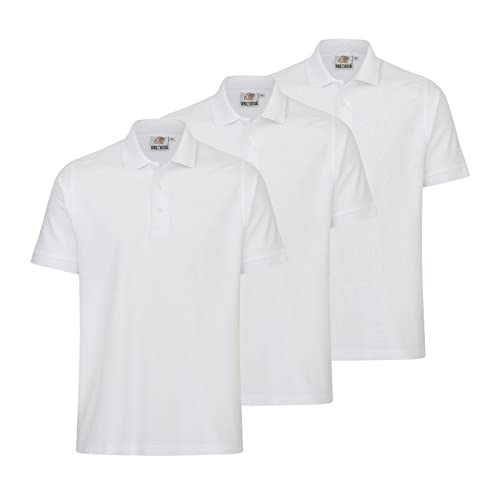 WORXWEAR 3er Set Herren Poloshirt Workwear Basic im Vorteilspack Berufskleidung der Marke, Größe:L, Farbe:Weiß von WORXWEAR