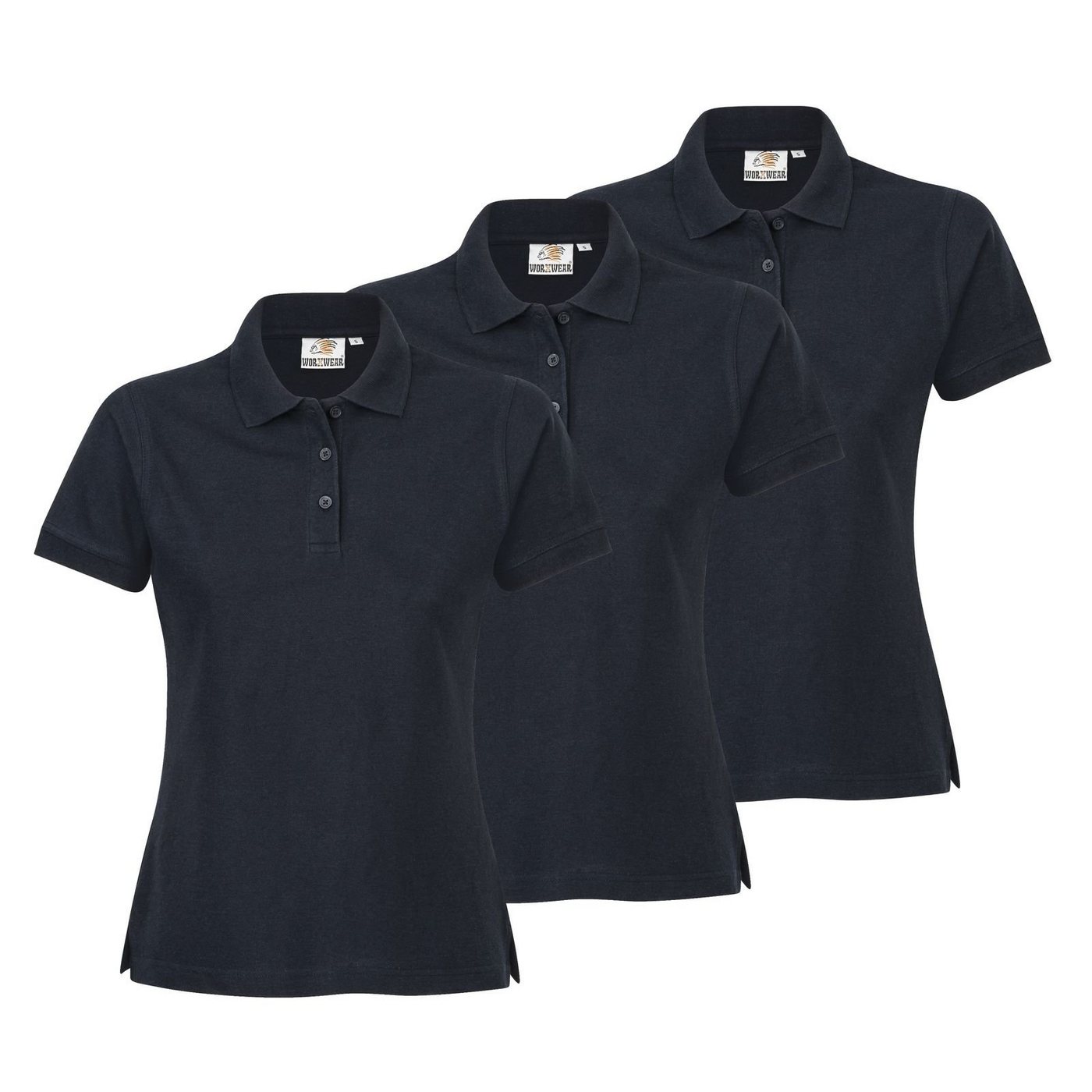 WORXWEAR Poloshirt Damen (Spar-Set, 3er-Pack) strapazierfähiges Poloshirt mit Einlaufwert < 5% von WORXWEAR