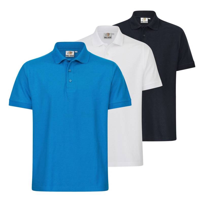 WORXWEAR Poloshirt Herren (Spar-Set) strapazierfähiges Poloshirt mit Einlaufwert < 5% von WORXWEAR