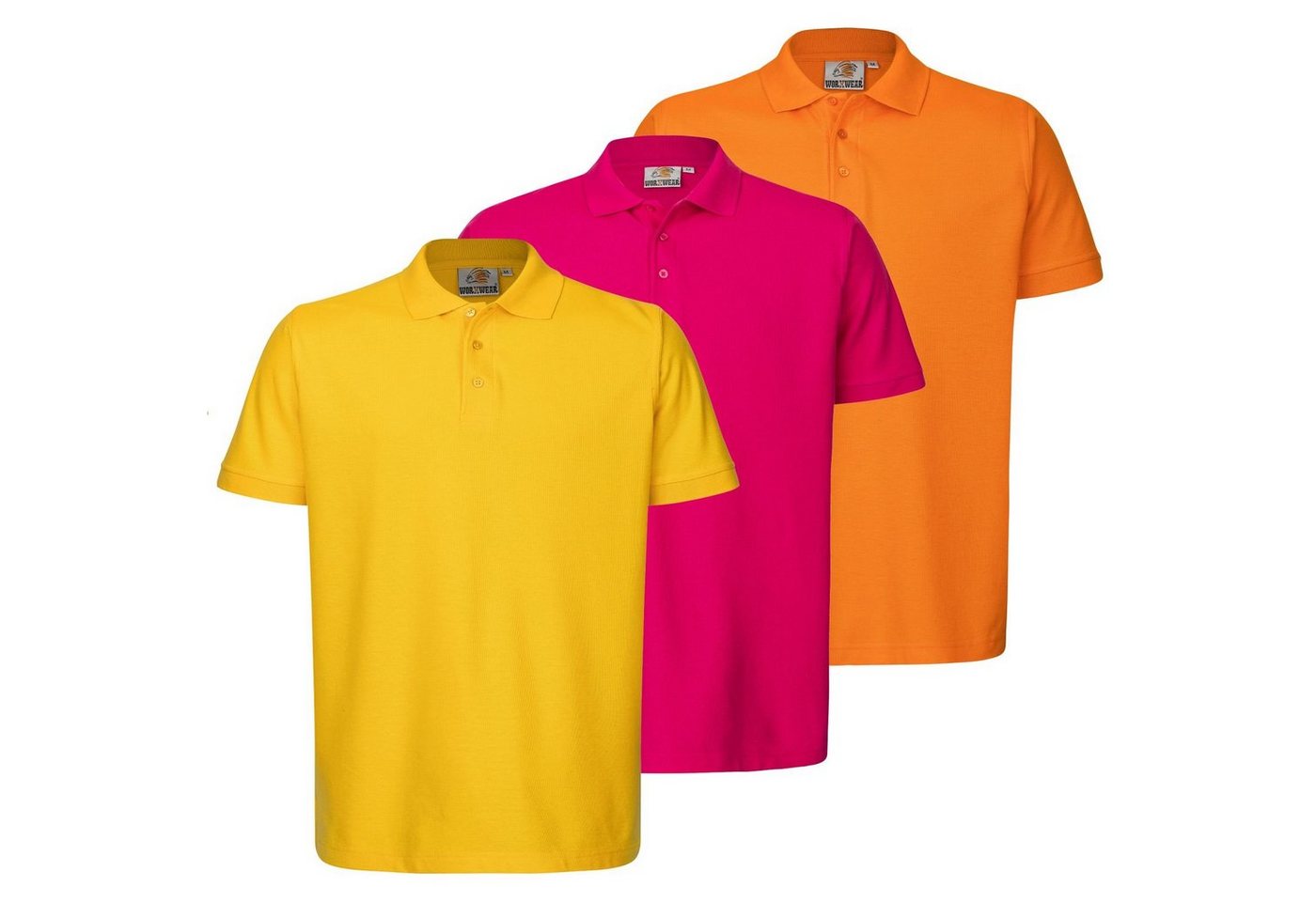 WORXWEAR Poloshirt Herren (Spar-Set, 3er-Pack) strapazierfähiges Poloshirt mit Einlaufwert < 5% von WORXWEAR
